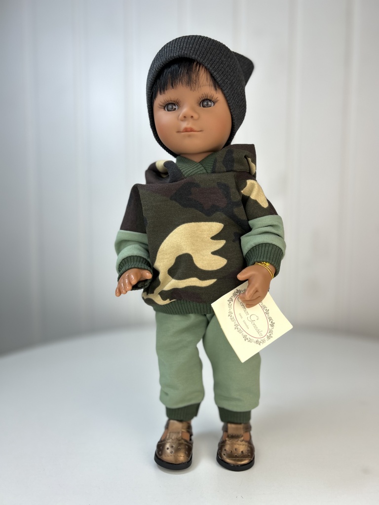 Кукла Марио, брюнет, в военном стиле, 34 см, арт. 22333К56