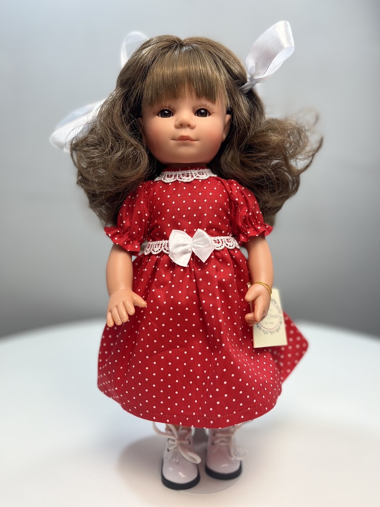 Кукла Мариэтта, шатенка, в красном, 34 см, арт. 22328K50