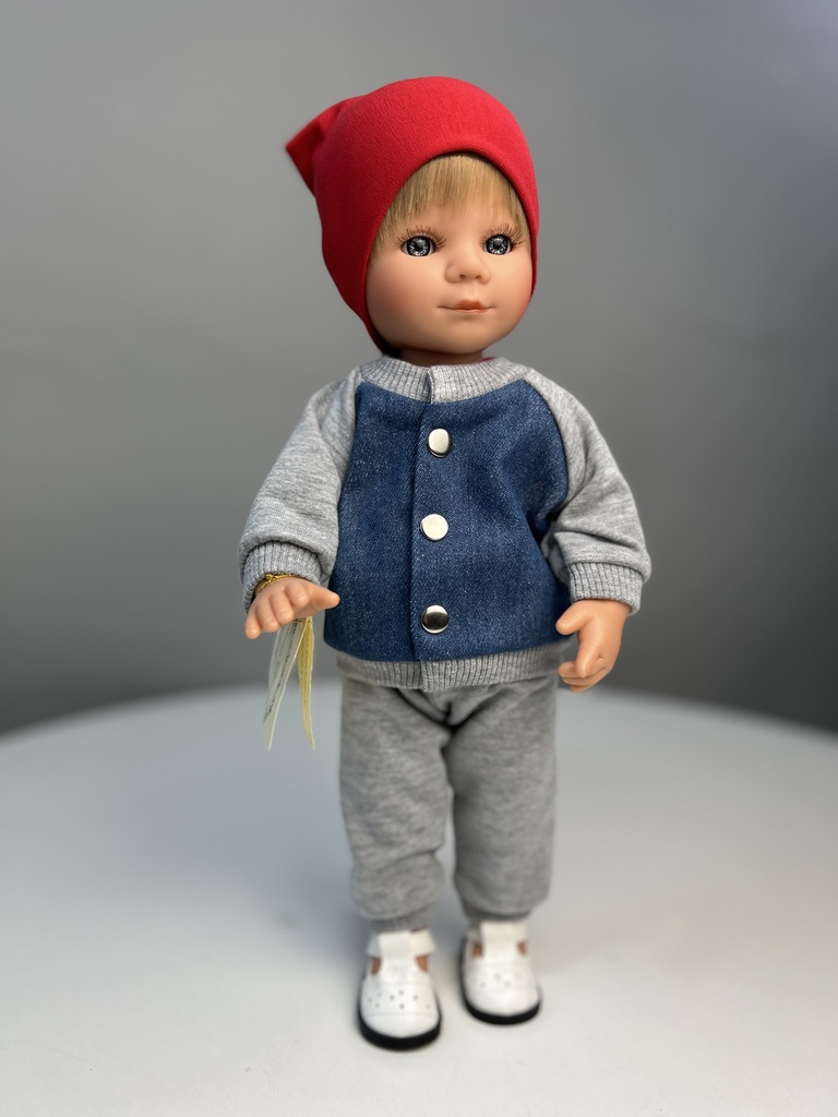 Кукла Марио, блондин, в джинсовой куртке и красной шапке, 34 см, арт. 22309K149