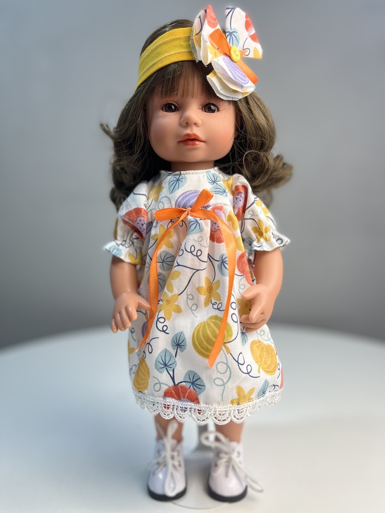 Кукла Мариэтта, шатенка, " Тыковка" 34 см, арт. 22328K187