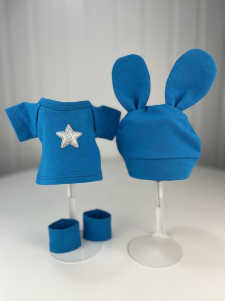 картинка Одежда для кукол - Комплект трикотажный: платье-худи, гетры, шапочка, арт. 13 интернет-магазин TuKiTu.ru