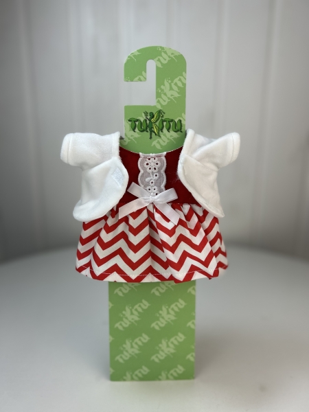 картинка Одежда для кукол - Шубка-накидка бархатная, полосатое платье,  для кукол и пупсов 26-30 см, арт 22 интернет-магазин TuKiTu.ru