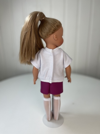 картинка Одежда для кукол - Футболка, юбка кожаная, гольфы., обхват талии 13-16 см , арт. 42 интернет-магазин TuKiTu.ru