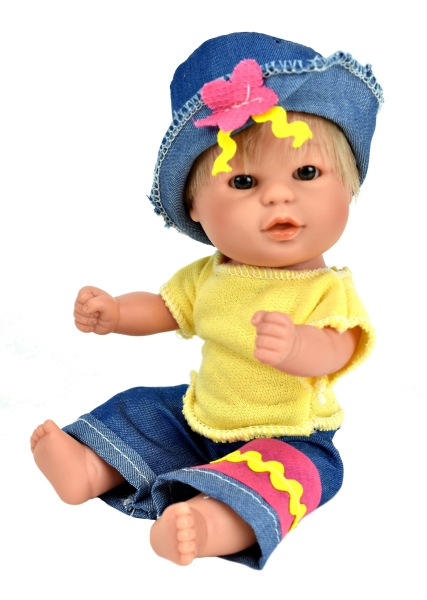 картинка испанские Кукла-пупс "Бебетин" (зубов нет), 21 см, арт. 12091(блондинка) интернет-магазин TuKiTu.ru