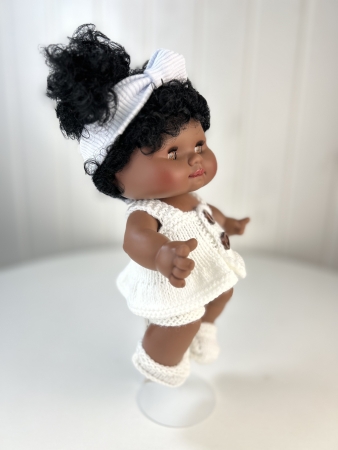 картинка Одежда для кукол и пупсиков - Вязаный комплект - топ, шорты, тапочки , рост 26-30 см, арт120 интернет-магазин TuKiTu.ru