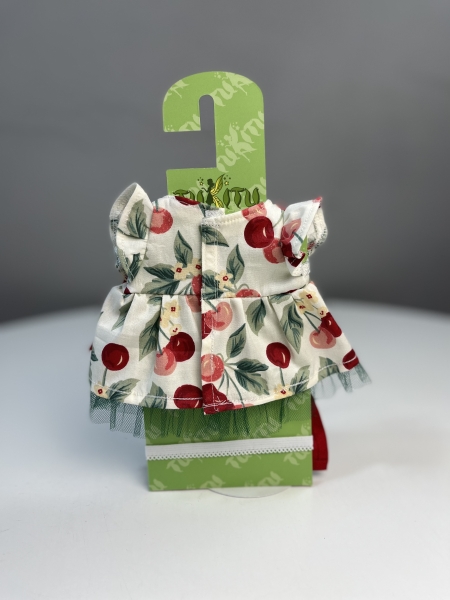 картинка Одежда для кукол - Платье "Вишенка"и бант на голову, для пупсов и кукол 26-30 см, арт. 97 интернет-магазин TuKiTu.ru