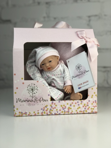 картинка испанские Пупс-мини "Малышка" с подушкой-сердечком (в коробке), 20 см, арт. 222 интернет-магазин TuKiTu.ru