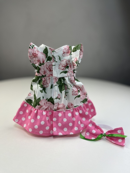 картинка Одежда для кукол - Платье с крылышками, бант на голову, обхват талии 13-16 см , арт. 1 интернет-магазин TuKiTu.ru