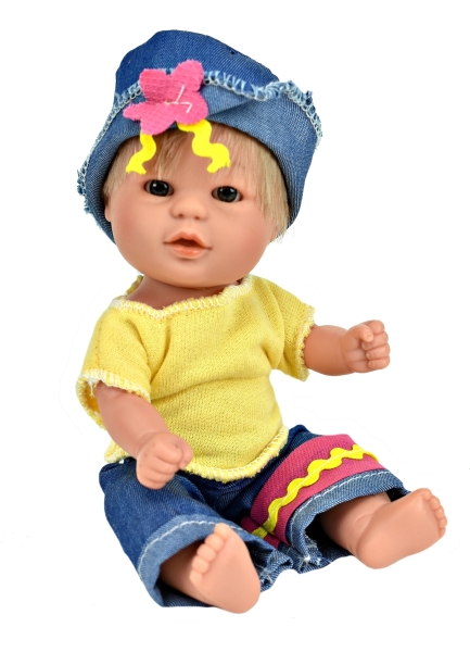 картинка испанские Кукла-пупс "Бебетин" (зубов нет), 21 см, арт. 12091(блондинка) интернет-магазин TuKiTu.ru