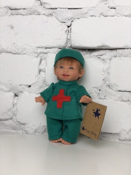 картинка испанские Кукла Джестито "Профессии", врач, 18 см, арт. 202U-1 интернет-магазин TuKiTu.ru