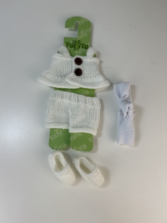 картинка Одежда для кукол и пупсиков - Вязаный комплект - топ, шорты, тапочки , рост 26-30 см, арт120 интернет-магазин TuKiTu.ru