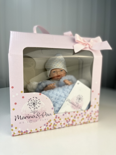 картинка испанские Пупс-мини "Малыш", с переноской, 21 см, арт. 202-2 интернет-магазин TuKiTu.ru