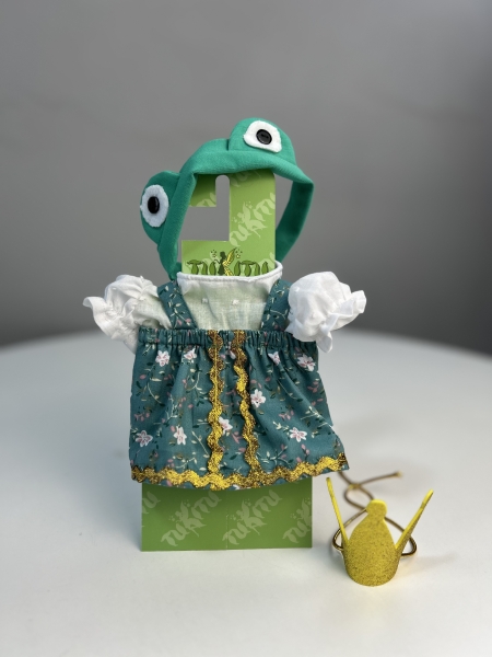 картинка Одежда для кукол-  Костюм "Лягушка": блузка, юбка, повязка, 26-30 см , арт. 79 интернет-магазин TuKiTu.ru