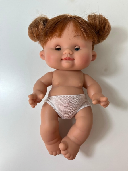картинка испанские Пупс-мини Pepotes (Тыковка), 26 см,с волосами, глаза закрываются, без одежды (вид 2), арт. 12 интернет-магазин TuKiTu.ru