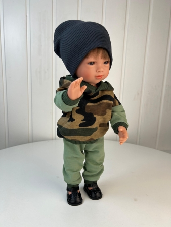 картинка Кукла Марко, в военном стиле , 34 см, арт. 22309K56 интернет-магазин TuKiTu.ru