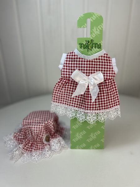 картинка Одежда для кукол - Платье  и чепчик на голову,  для кукол 26-30 см, арт 175 интернет-магазин TuKiTu.ru