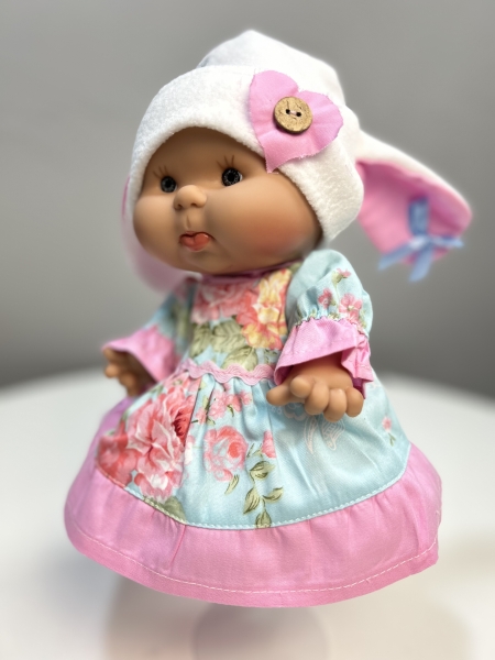 картинка Одежда для кукол и пупсиков - комплект "Овечка": Платье  и шапка, рост 26-30 см, арт. 178 интернет-магазин TuKiTu.ru