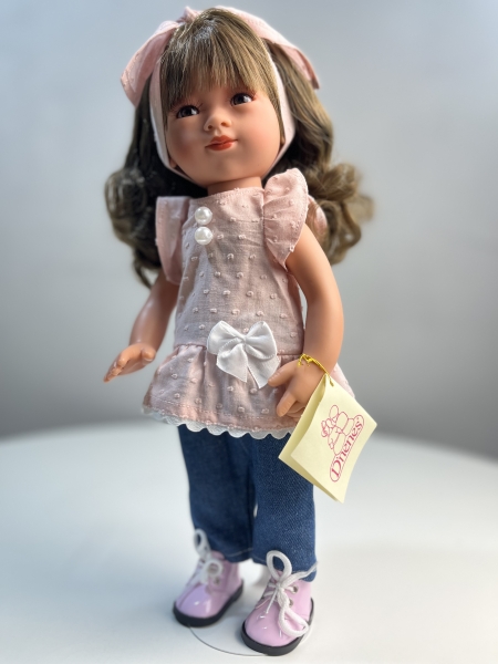 картинка Кукла Селия, брюнетка,  в джинсах, 34 см, арт. 22319K153 интернет-магазин TuKiTu.ru