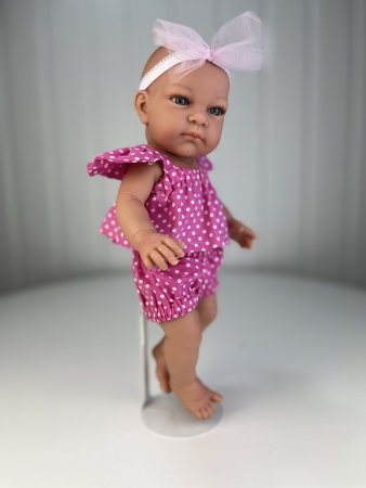 картинка Одежда для кукол - Хлопковый комплект: Топ с крылышками, шорты и бант, для кукол и пупсов 26-30 см, арт. 5 интернет-магазин TuKiTu.ru