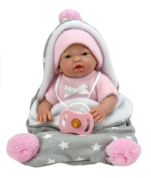 картинка испанские Пупс-мини "Новорожденная", в розовом, в конверте (в коробке), 20 см, арт. 212 интернет-магазин TuKiTu.ru