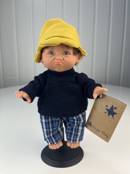 картинка испанские Кукла Джестито "Инфант", 18 см, в брюках в клетку, недовольный арт. 10000U-10 интернет-магазин TuKiTu.ru