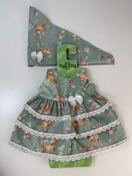 картинка Одежда для пупсов - Комплект "Оленята": платье, штанишки, косынка,  рост 45 см , арт 47 интернет-магазин TuKiTu.ru