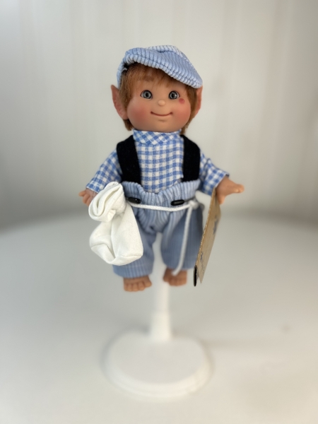 картинка испанские Кукла "Домовёнок", мальчик, в голубом, 18 см, арт. 151-6 интернет-магазин TuKiTu.ru