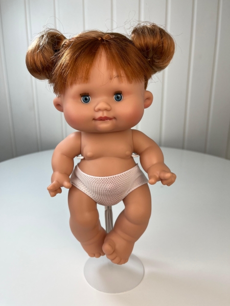 картинка испанские Пупс-мини Pepotes (Тыковка), 26 см,с волосами, глаза закрываются, без одежды (вид 2), арт. 12 интернет-магазин TuKiTu.ru
