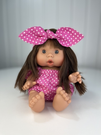 картинка Одежда для кукол - Хлопковый комплект: Топ с крылышками, шорты и бант, для кукол и пупсов 26-30 см, арт. 5 интернет-магазин TuKiTu.ru