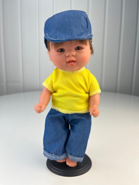 картинка испанские Пупс "Бебетин" с зубами, 21 см, арт. 12092(брюнет) интернет-магазин TuKiTu.ru