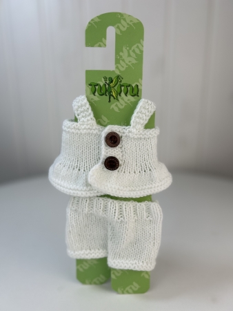 картинка Одежда для кукол и пупсиков - Вязаный комплект - топ, шорты, тапочки , рост 26-30 см, арт120 интернет-магазин TuKiTu.ru