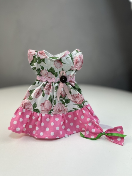 картинка Одежда для кукол - Платье с крылышками, бант на голову, обхват талии 13-16 см , арт. 1 интернет-магазин TuKiTu.ru