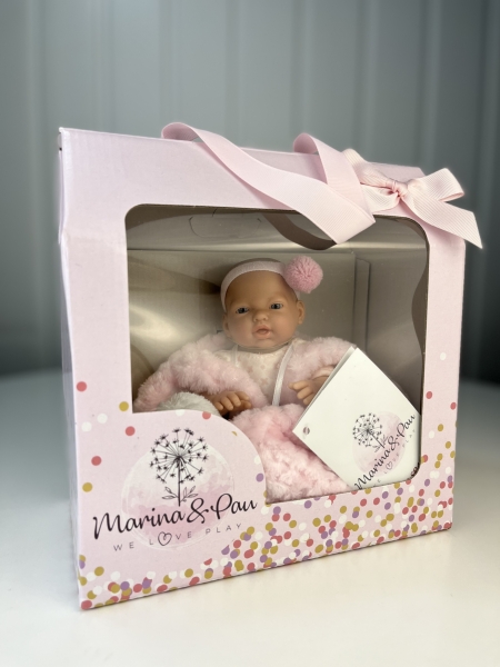 картинка испанские Пупс-мини "Малышка", с переноской, 21 см, арт. 202-1 интернет-магазин TuKiTu.ru