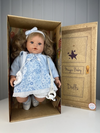 картинка Кукла Сьюзи (озвученная), в голубом платье и кофточке, 47 см , арт. 47019 интернет-магазин TuKiTu.ru