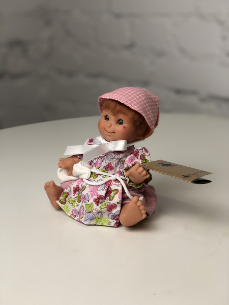 картинка испанские Кукла "Домовёнок", девочка, в розовом, 18 см, арт. 151-1 интернет-магазин TuKiTu.ru