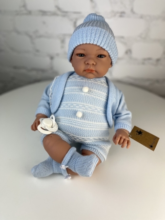 картинка Пупс Джон, в голубой кофте и шапочке, 47 см , арт. 50518С интернет-магазин TuKiTu.ru