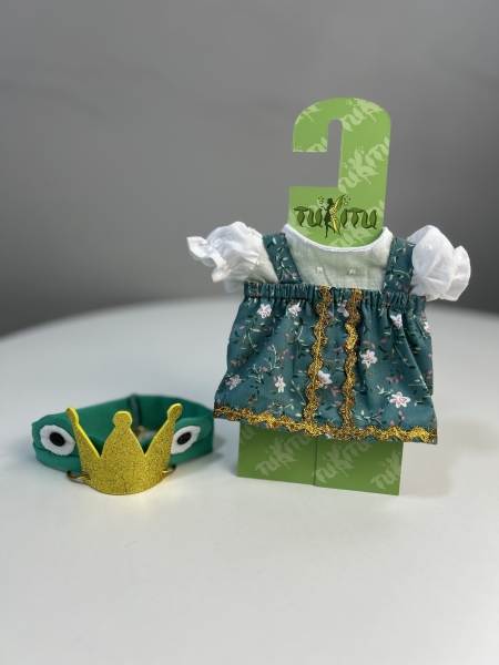 картинка Одежда для кукол-  Костюм "Лягушка": блузка, юбка, повязка, 26-30 см , арт. 79 интернет-магазин TuKiTu.ru