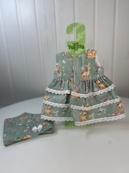 картинка Одежда для пупсов - Комплект "Оленята": платье, штанишки, косынка,  рост 45 см , арт 47 интернет-магазин TuKiTu.ru