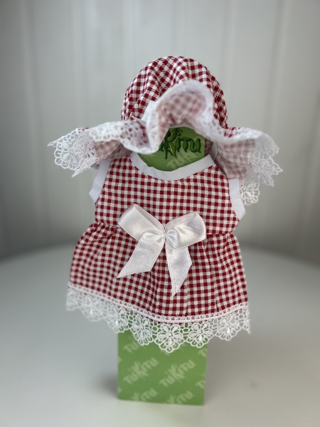 картинка Одежда для кукол - Платье  и чепчик на голову,  для кукол 26-30 см, арт 175 интернет-магазин TuKiTu.ru