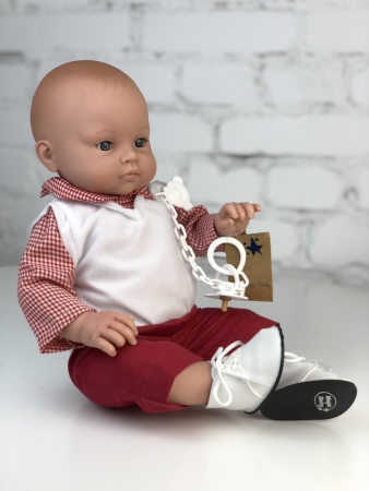 картинка Пупс Артур, в комбинезоне, 47 см , арт. 46014C интернет-магазин TuKiTu.ru