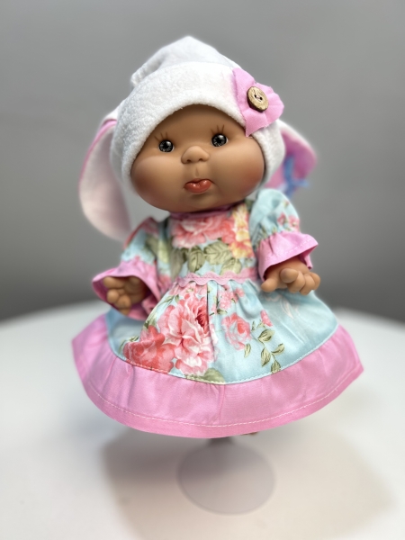 картинка Одежда для кукол и пупсиков - комплект "Овечка": Платье  и шапка, рост 26-30 см, арт. 178 интернет-магазин TuKiTu.ru