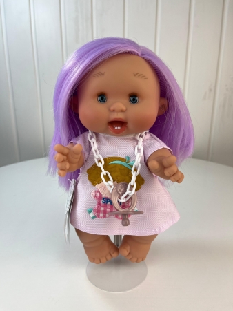 картинка испанские Пупс-мини Pepotes Funtastic (Тыковка-Фантастика) с волосами, глаза закрываются (вид 4), 26 см, арт. 424-4 интернет-магазин TuKiTu.ru